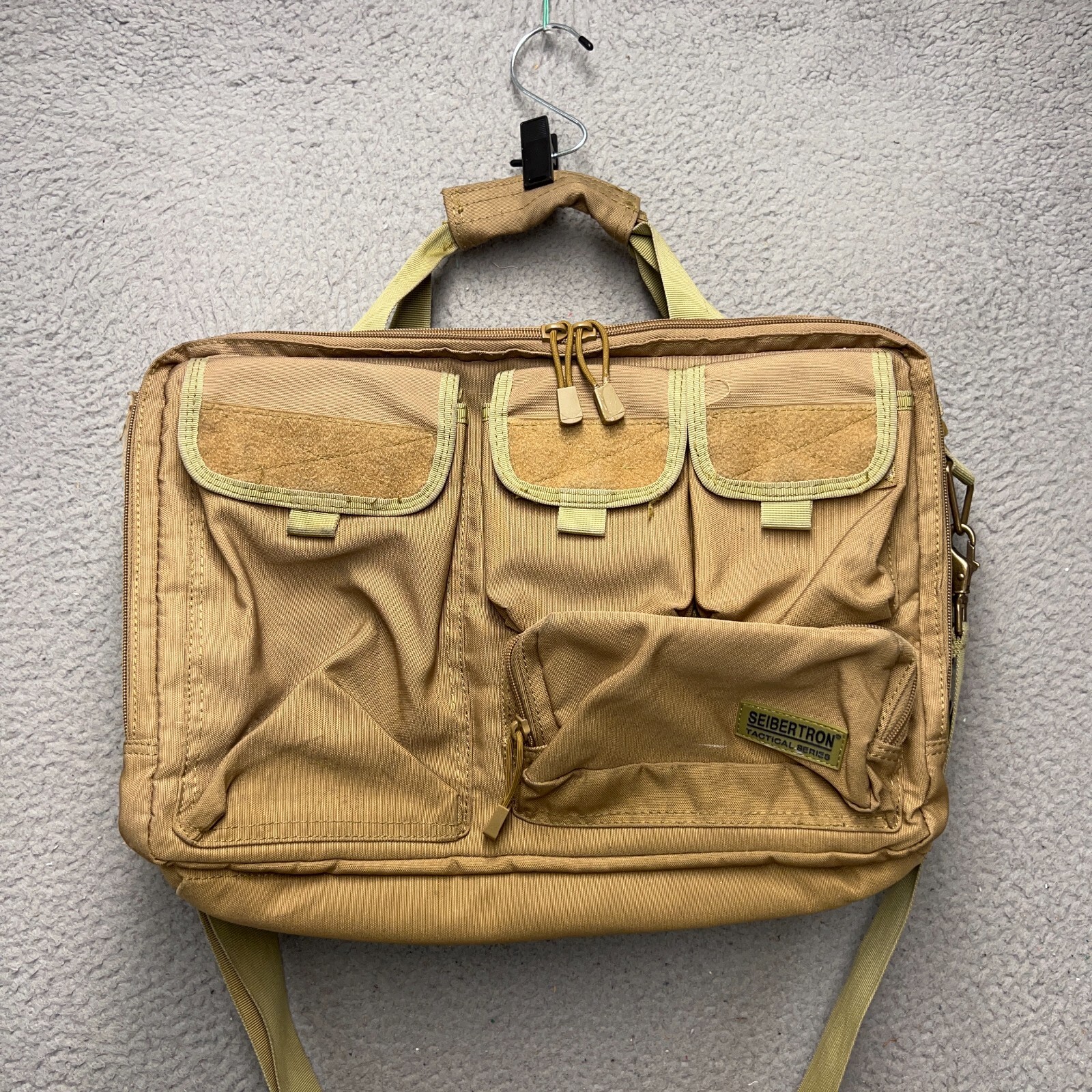 Seibertron Pro Messenger Bag Tan Multifunction Shoulder Fit for 14.1" Laptop