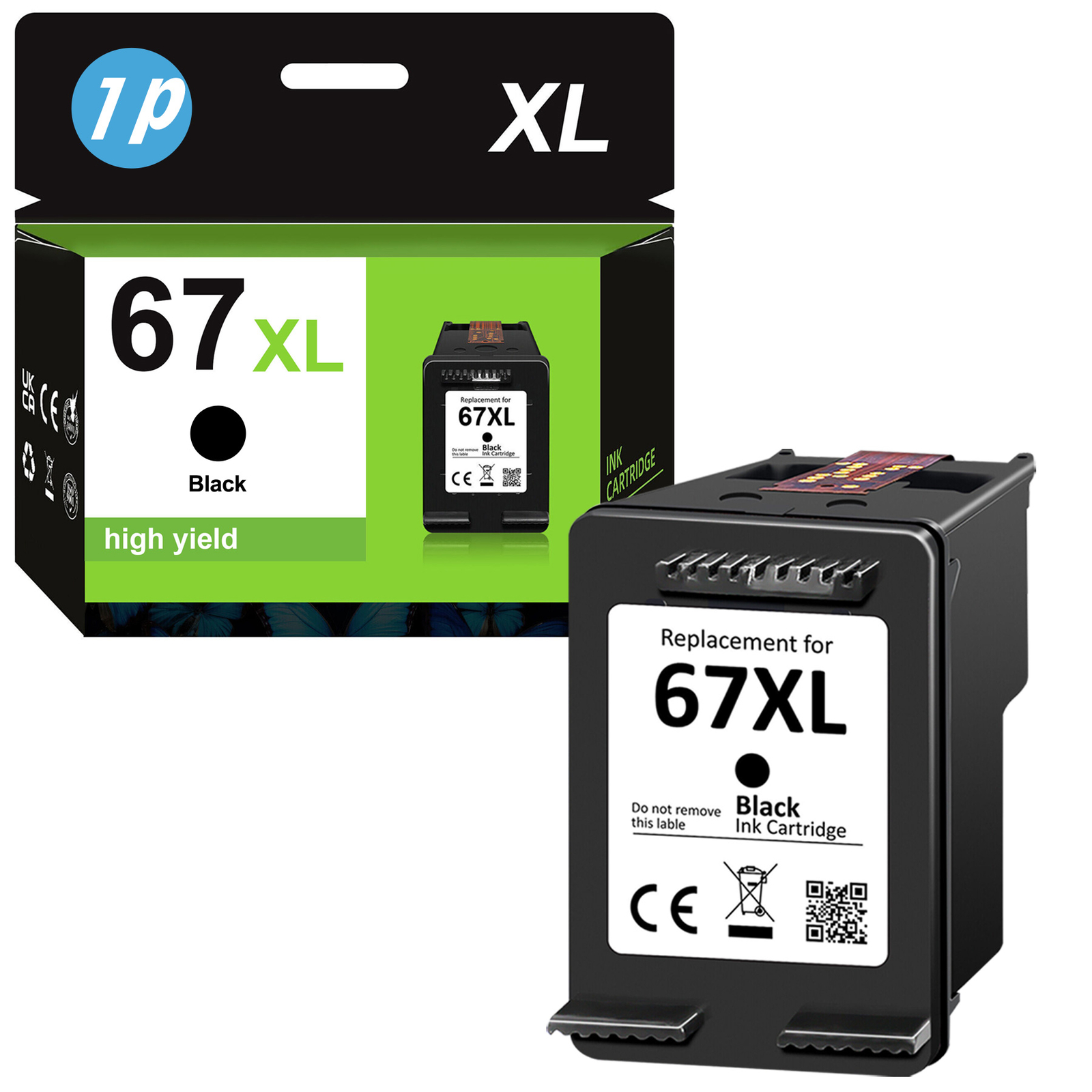 1-3PK 67-XL 67XL XXL Black & Color Ink for HP Deskjet 4158e Plus 4122 4132 4155e