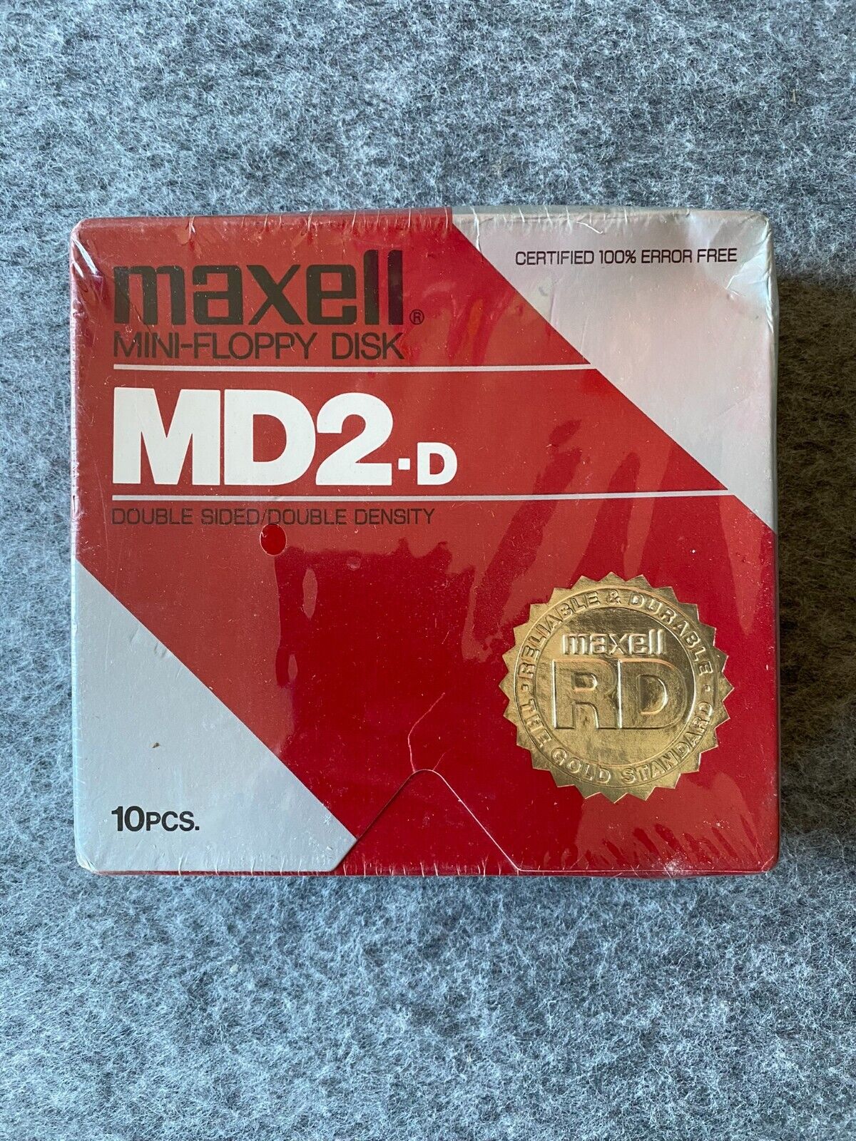 SEALED Maxell Mini-Floppy Disk MD2-D 10 Pieces NEW Double Sided Density Vintage