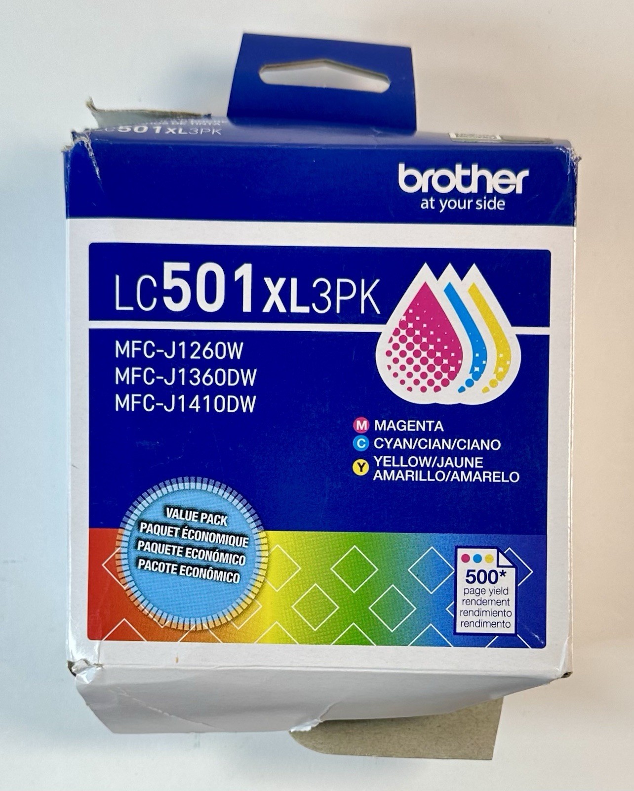 Genuine Brother LC501XL3PK Ink Cartridge 3-Pack LC501XL Cyan Y M Color Exp 2/29