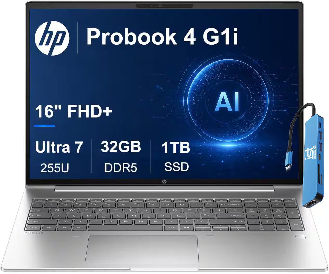 HP - Upgraded - ProBook 4 G1i 16 in + - 460 Core Ultra 7 255U 1TB SSD 32GB RAM