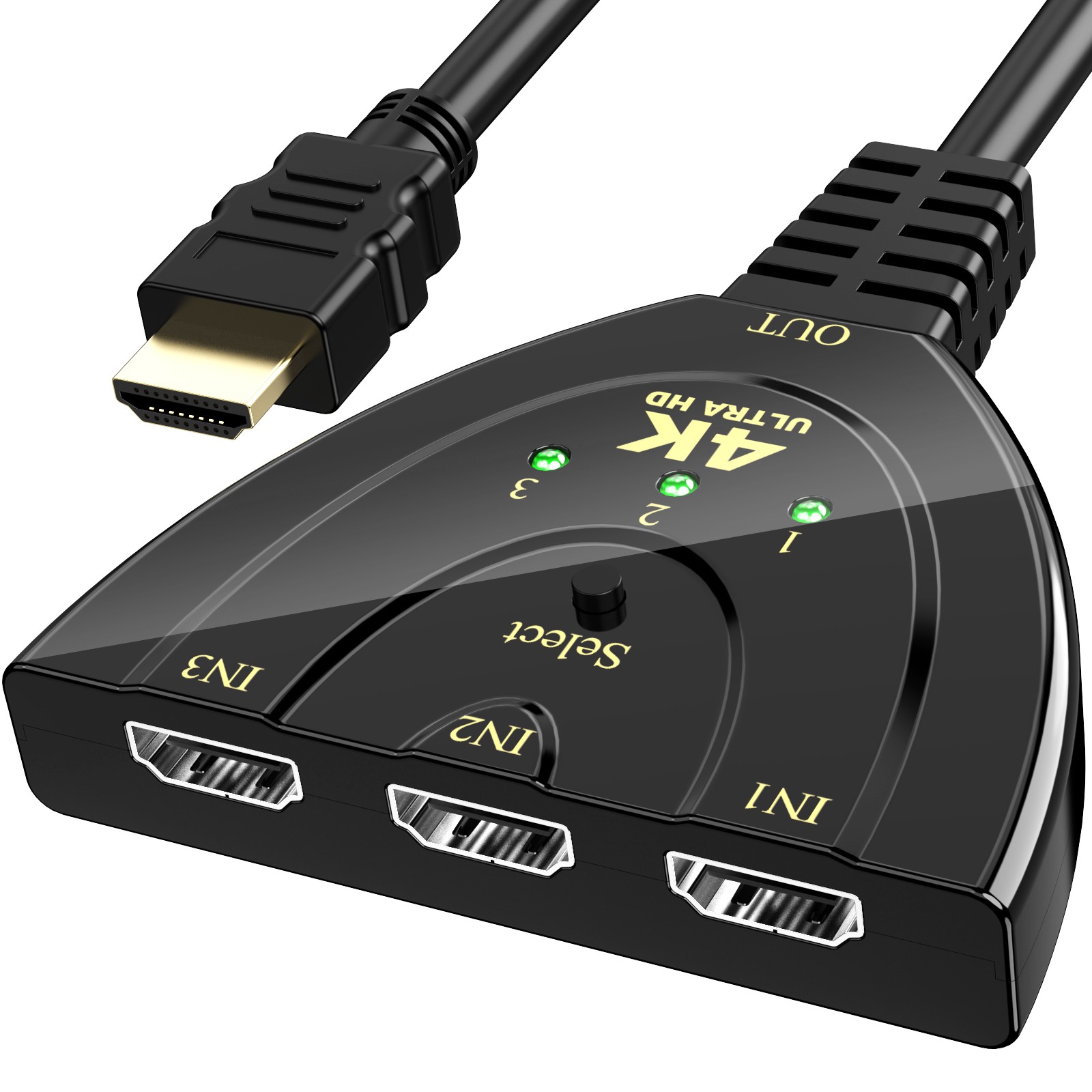 4K HDMI 1.4 Cable Auto Switch Switcher Splitter Adapter 3 In to 1 Out Devices