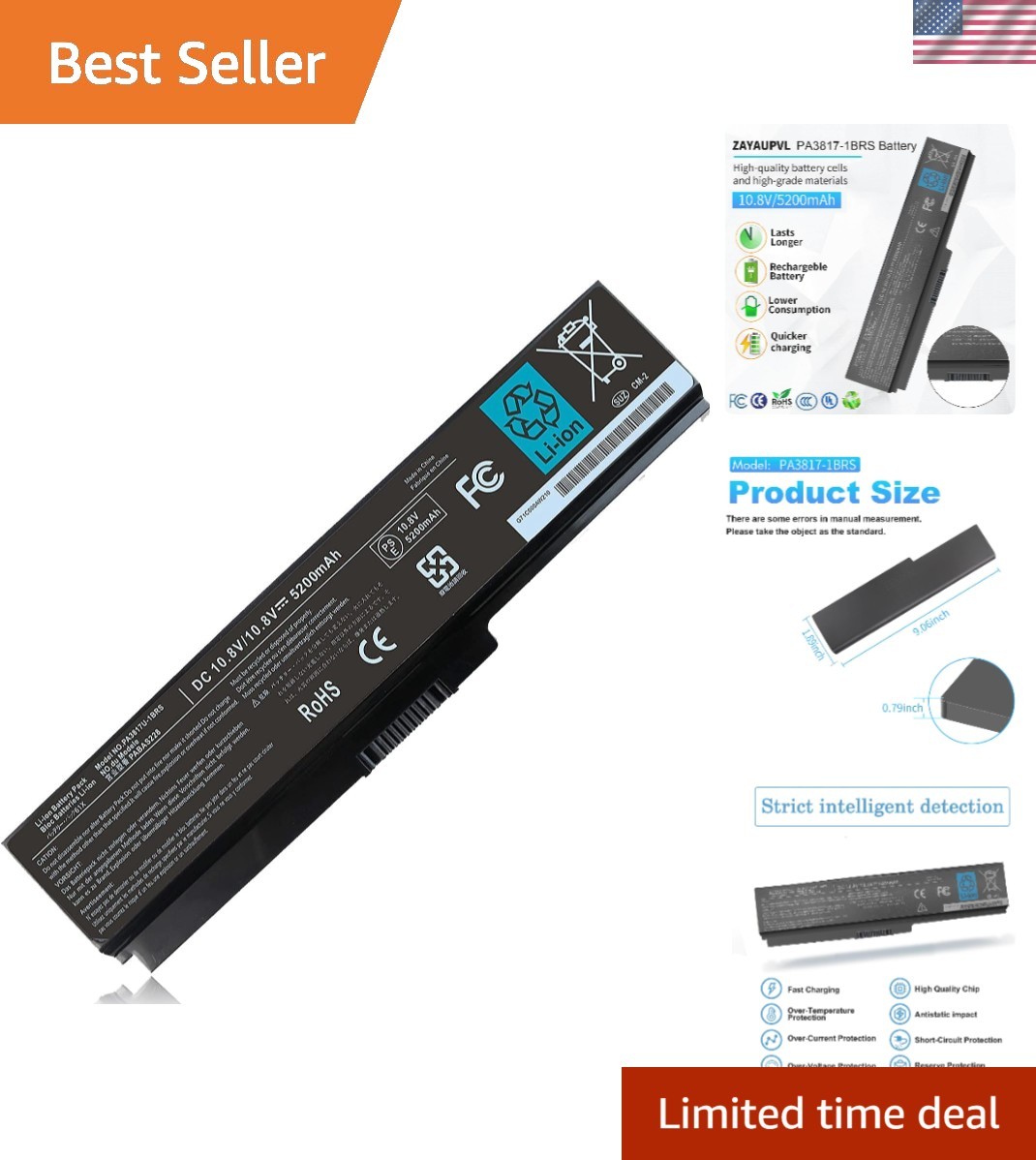 High-Capacity PA3817U-1BRS Battery Replacement for Toshiba Satellite Models