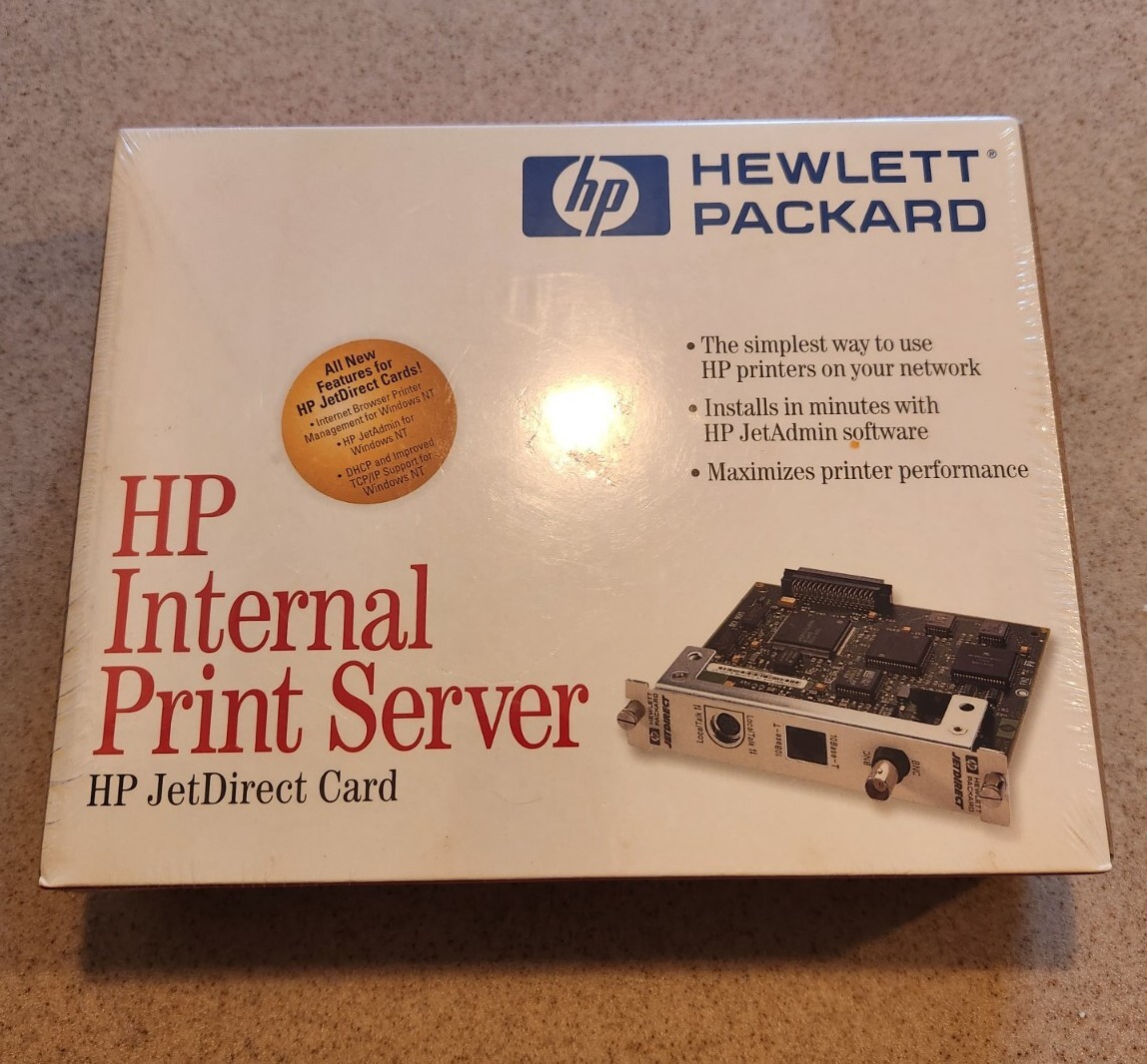 New Sealed Box HP JetDirect Card J2550B Internal Print Server Card