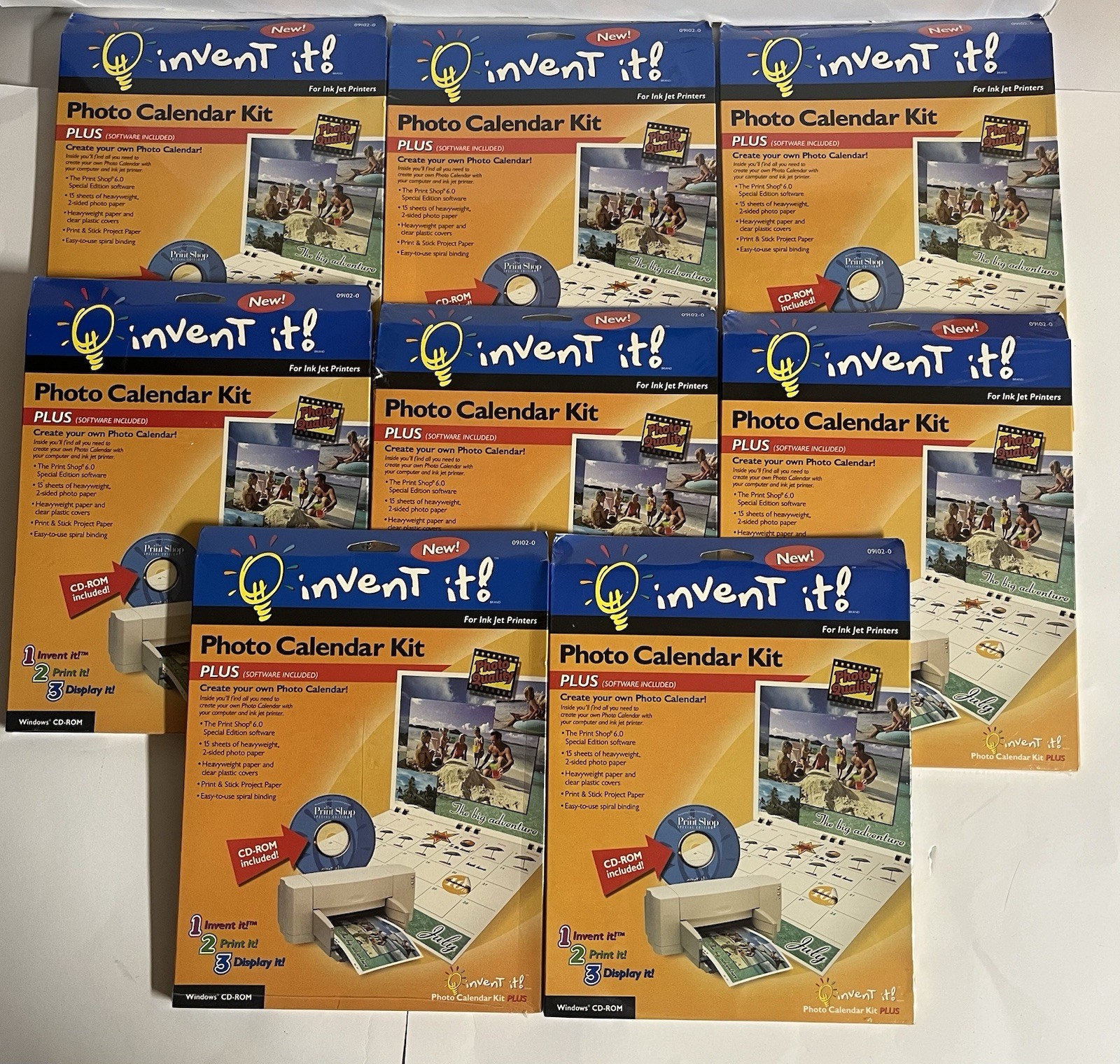 NEW Lot of 8 Invent It PHOTO CALENDAR KIT Create Your Own for Ink Jet Printers