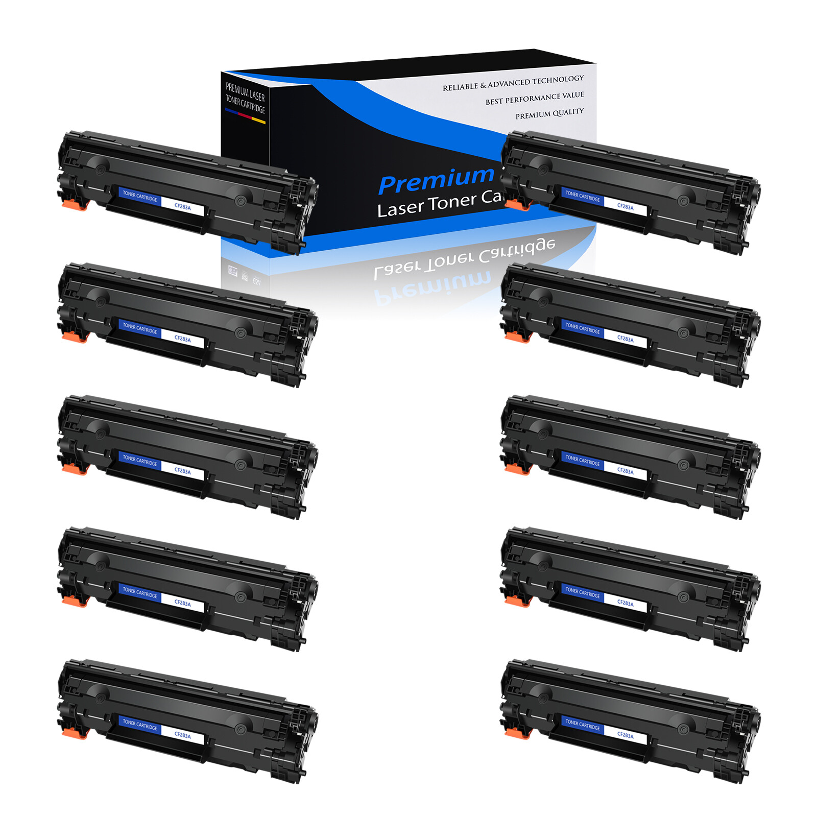 10PK CF283A 83A Toner Cartridge for HP LaserJet Pro M225dn M225dw M225rdn M201dw