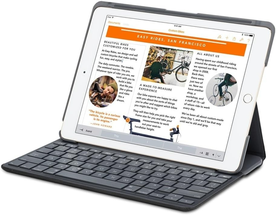 Logitech Canvas Keyboard/Cover Case (Folio) for iPad Air 2 - Black