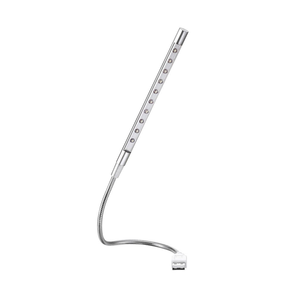 10-LED USB Keyboard Lights Flexible Night Lamp for Reading Notebook Laptop Plug