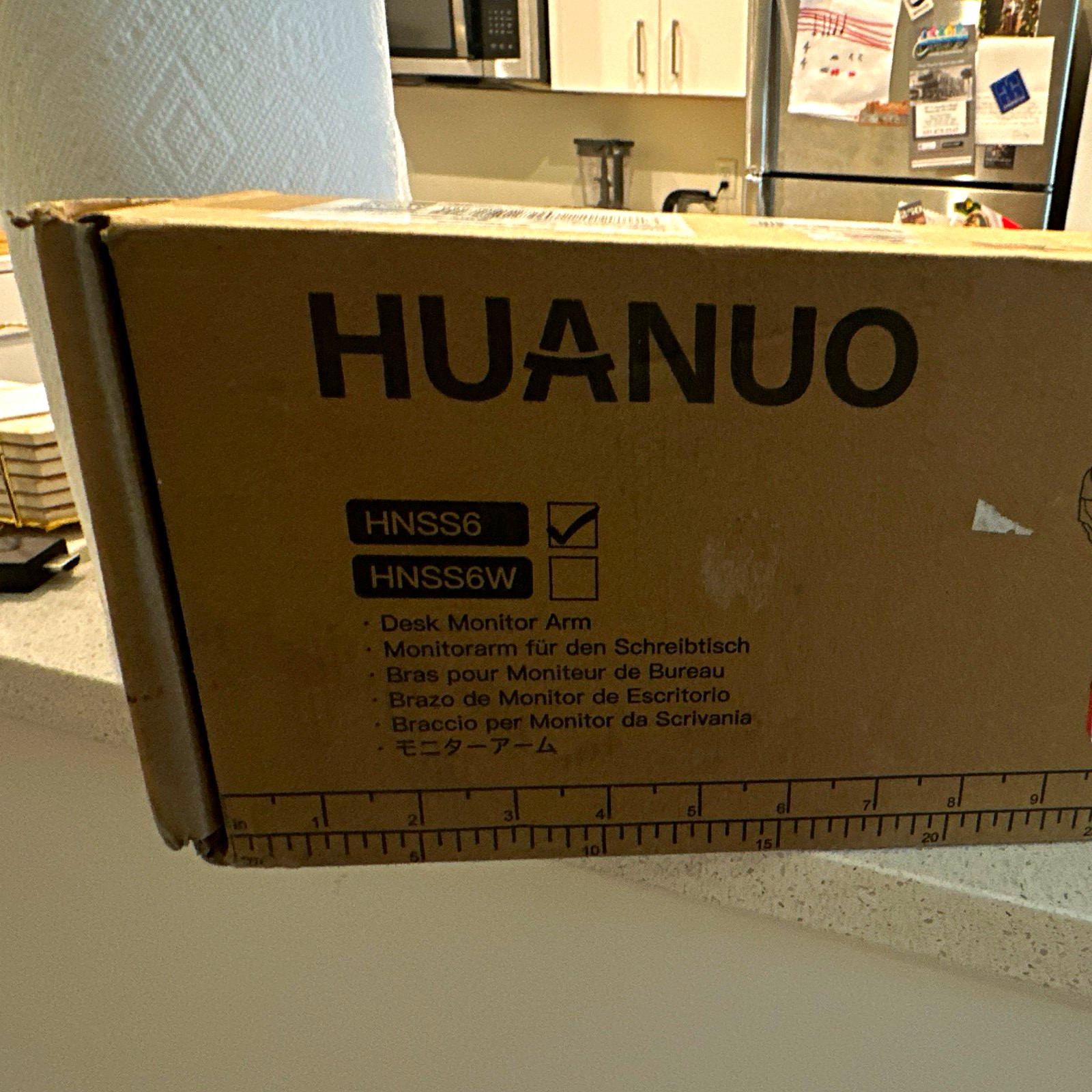 HUANUO HNSS6W White Desk Monitor Arm Mount Tilt/Rotate VESA 75x75 100x100