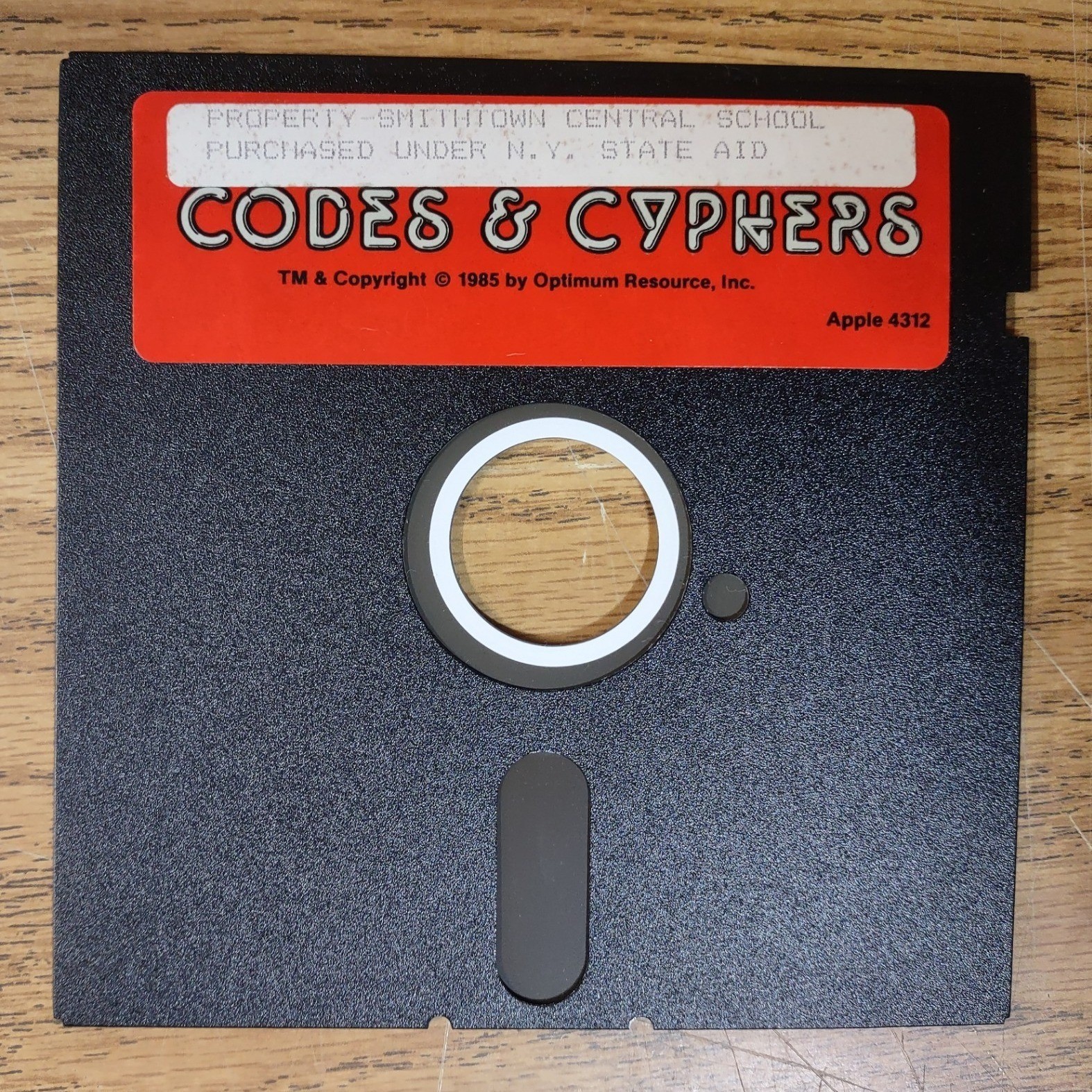 Vintage Codes & Cyphers Apple II 5.25 Floppy Disk Optimum Resource 1985 4312
