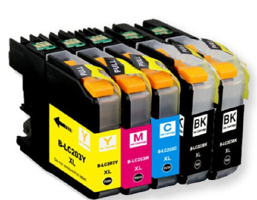 Full set 5 Pack Printer Black Color Ink Cartridge for Brother LC203XL LC201 New