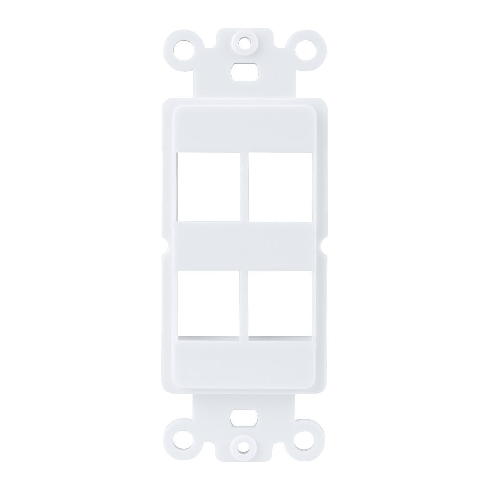 Construct Pro 4-Port Single Gang Keystone Decora Style Insert Strap (White)