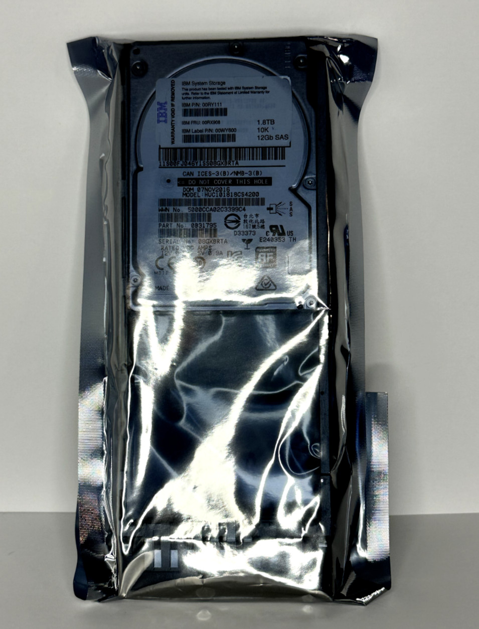 1.8TB IBM System Storage hard drive
