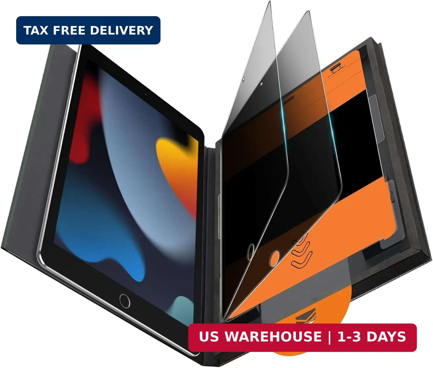 OMOTON 2 Pack Privacy Screen Protector for iPad 9th 8th 7th Generation (10.2 Inc