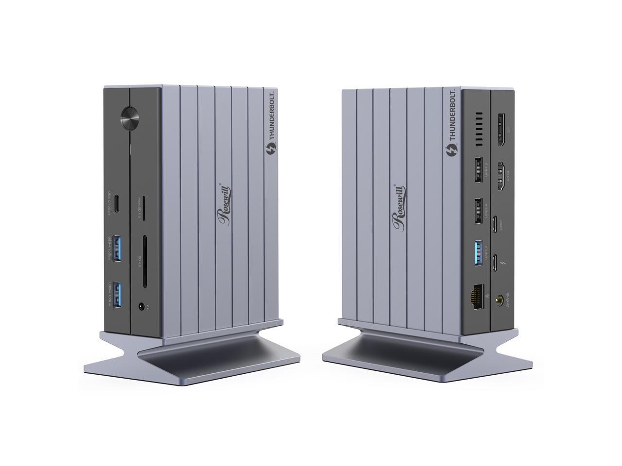 Rosewill 14-in-1 Thunderbolt 4 Docking Station with Switch Button, 8K Display, T