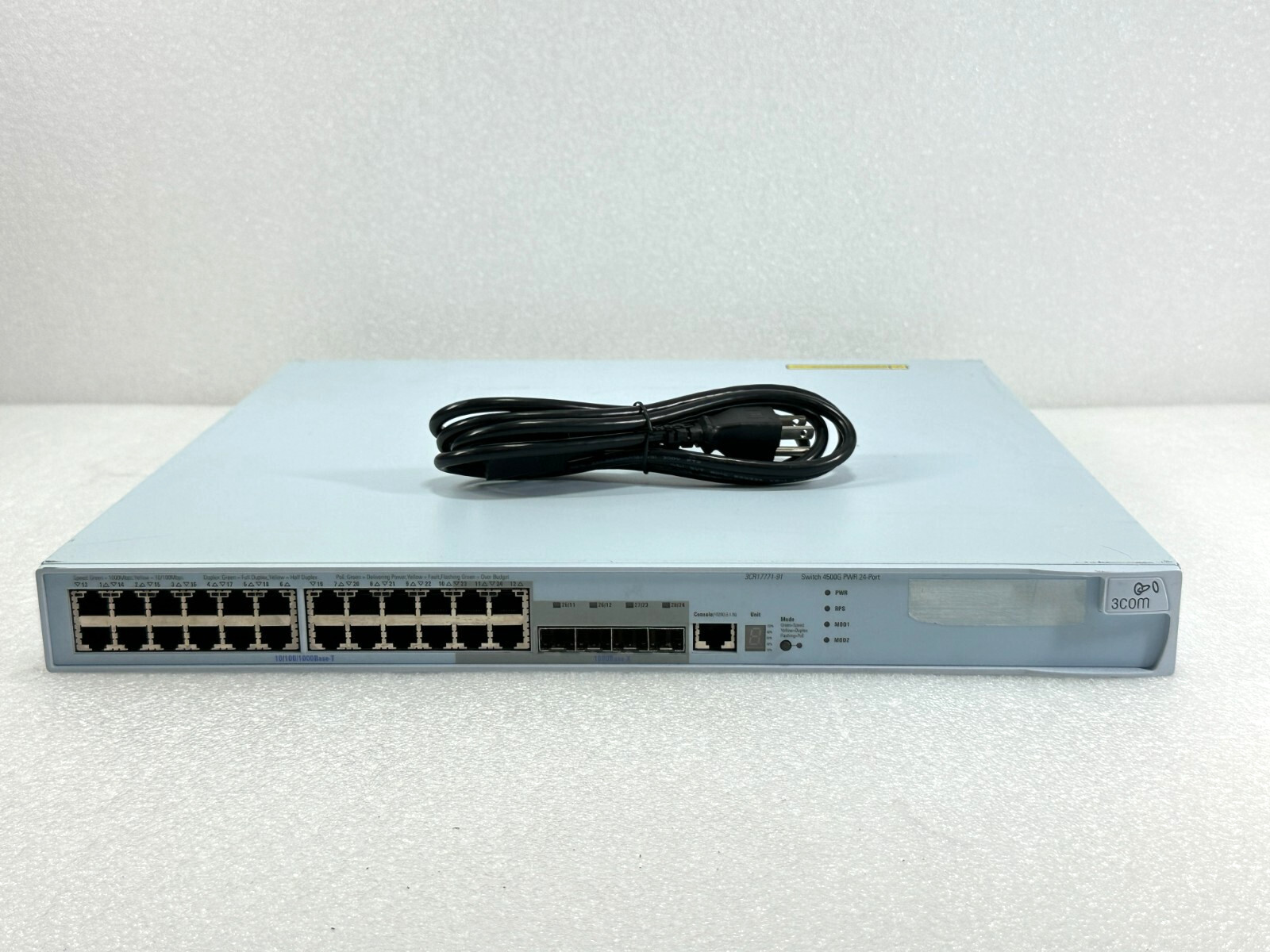3COM 4500G PWR 24-Port | 3CR17771-91  PoE GbE SFP Gigabit Network Switch 🚚