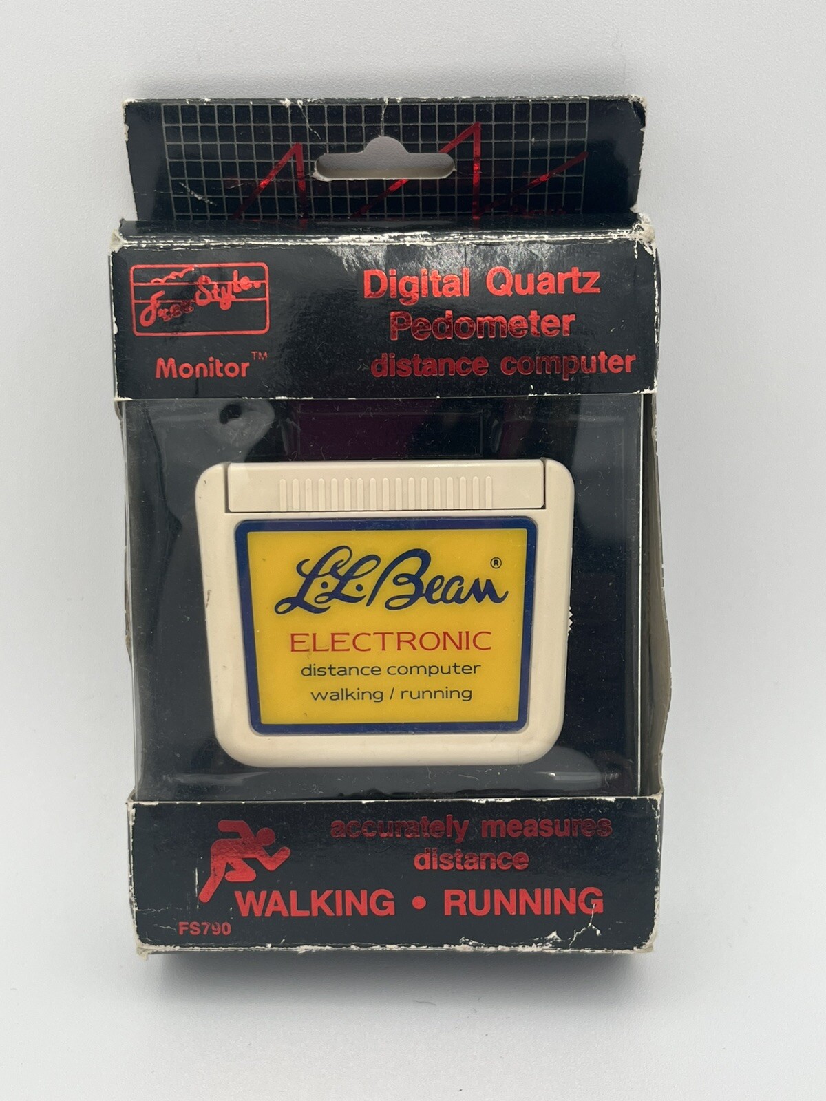 Vintage 1980's LL Bean Digital Quartz Pedometer for Walking Running Original Box