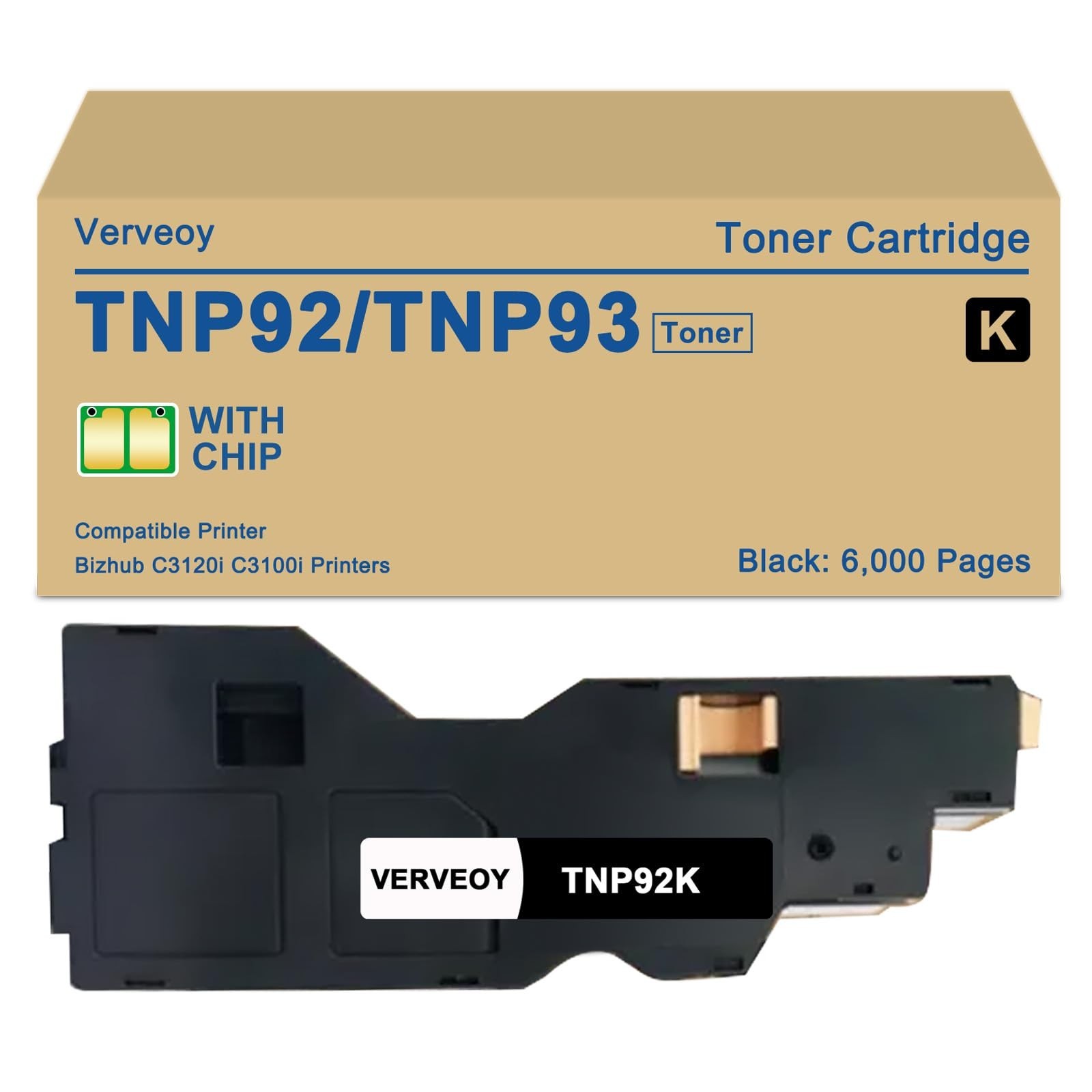 TNP92K TNP93K Black Toner Cartridge for Konica Minolta Bizhub C3120i C3100i 1pc