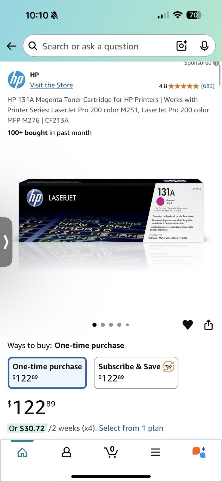 HP 131A CF213A Magenta Toner Cartridge for Laser Jet M251 MFP M276