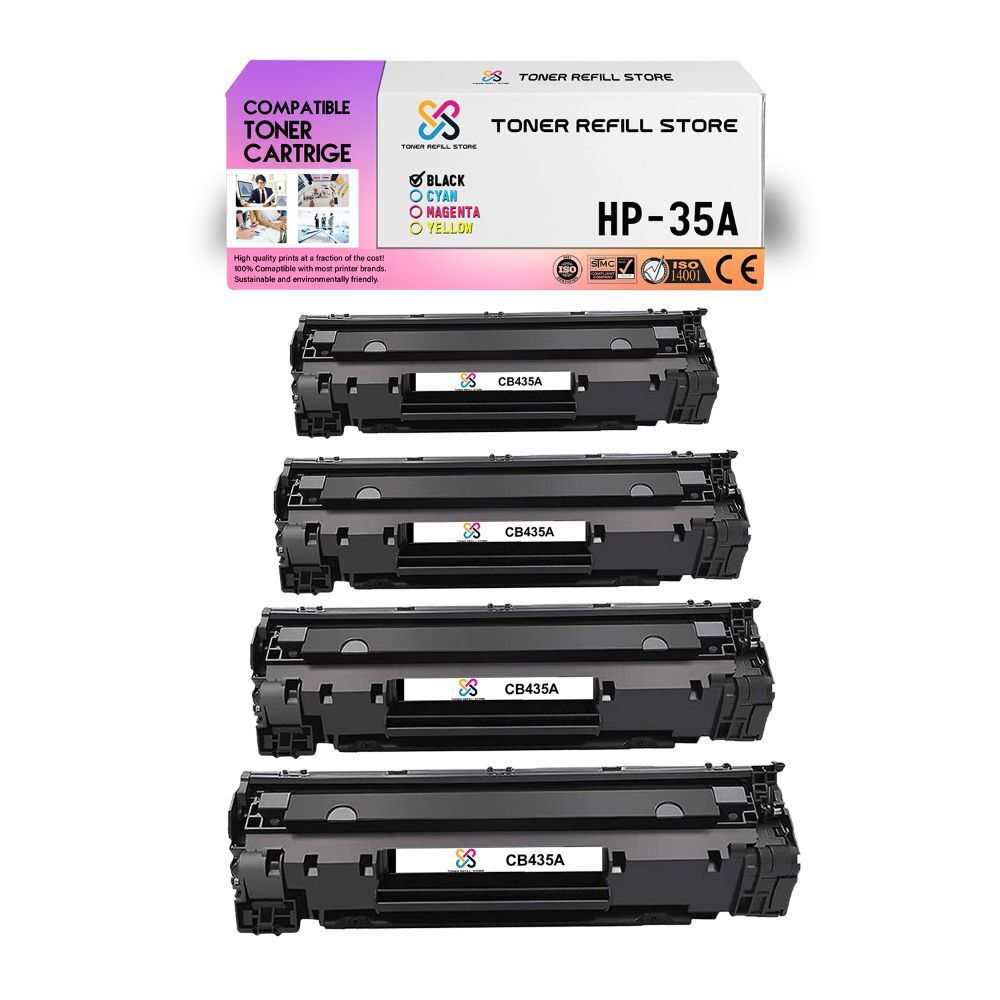 4Pk TRS 35A CB435A Black Compatible for HP LaserJet P1005 P1006 Toner Cartridge