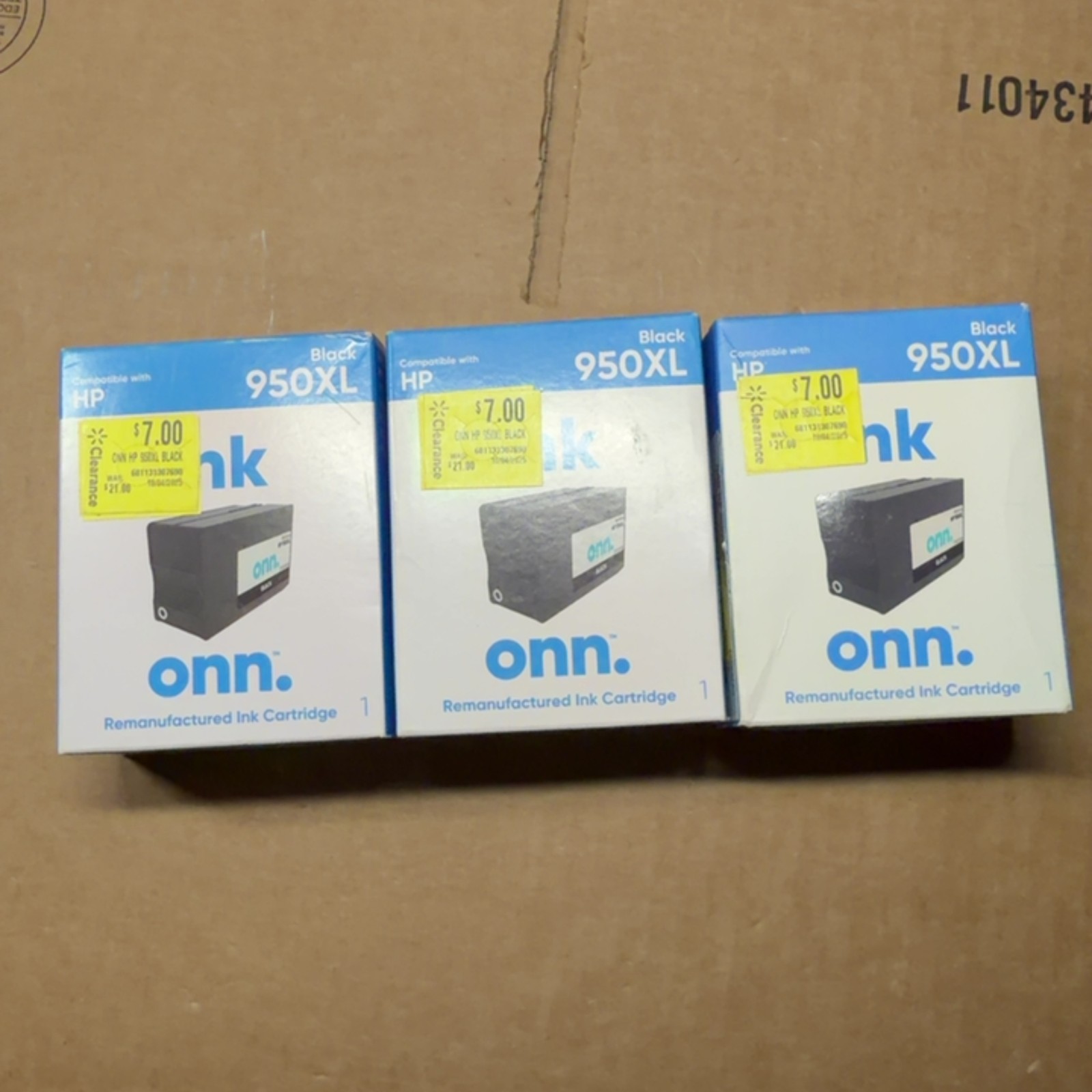 ONN HP 950XL BLACK Ink Cartridges for HP Officejet Pro 8600 8610 8620 3-Pack
