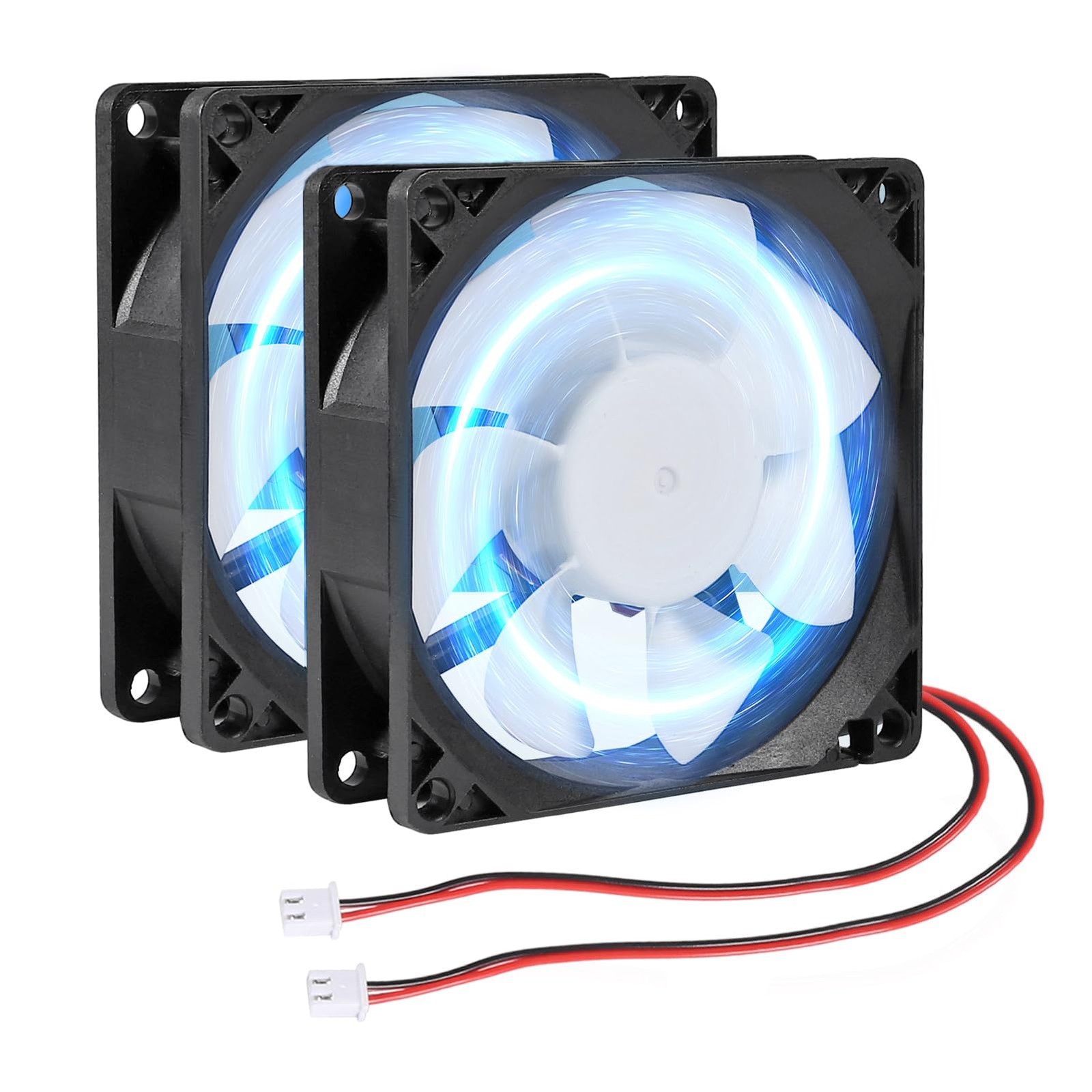 DORHEA 2Pcs 80mm/3.15inch for DC Fan 5V Computer Case 2pcs 5v 2pin 