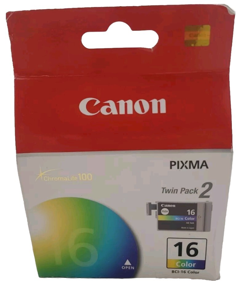 Genuine Canon PIXMA Twin Pack BCI-16 Color Ink 16 Color  -New Factory Sealed