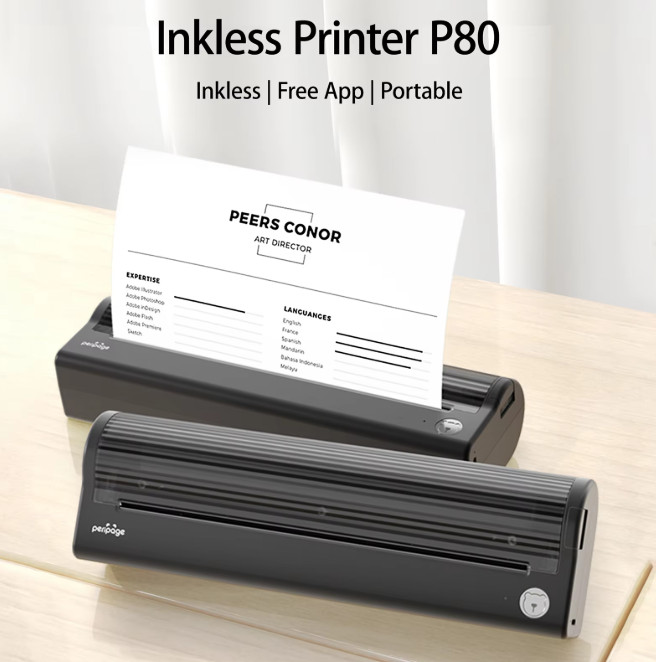 PeriPage A4 Paper Printer Direct Thermal Transfer 304dpi Wireless Printer 210mm
