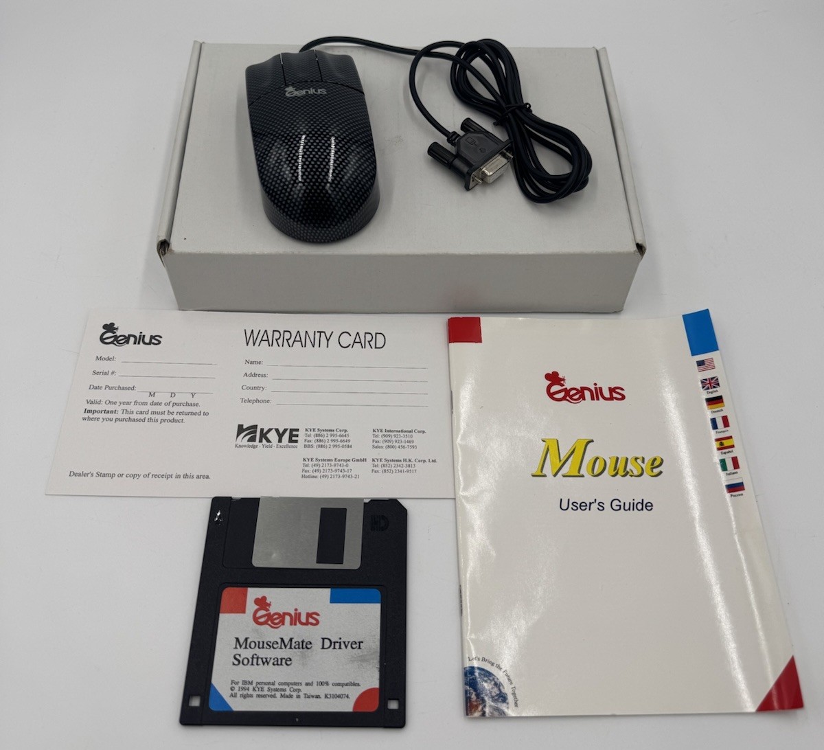 Vintage Genius MyMouse 2000 SERIAL Port Compatible 3-Button Ball Mouse