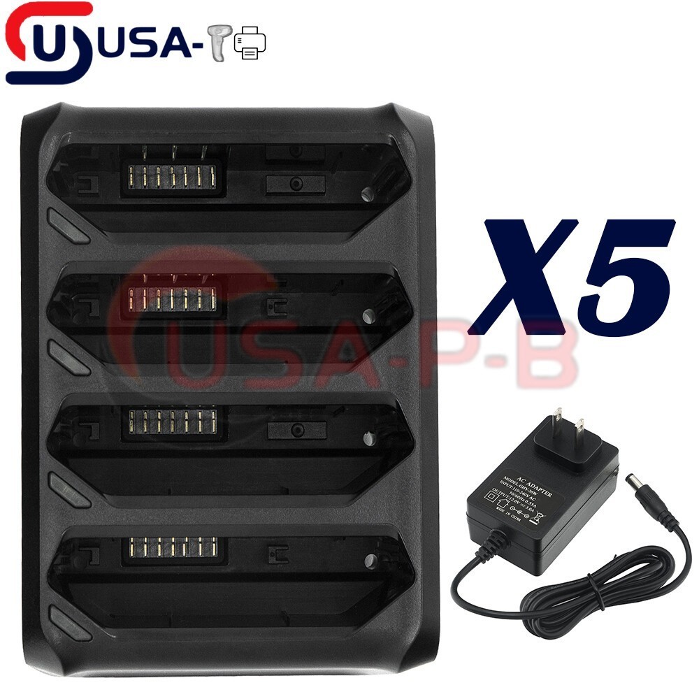 USA 5PCS 4-Port Battery Charger for Zebra TC70 TC72 TC75 TC77 SAC-TC7X-4BTYPP-01
