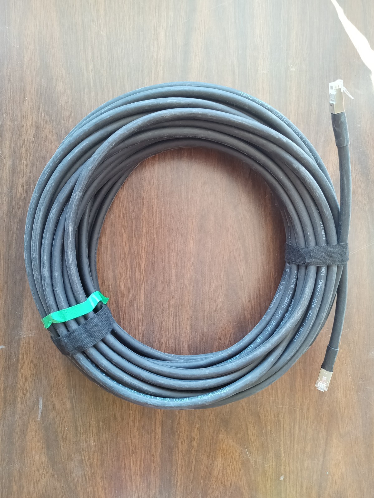 Cat6A Outdoor Direct Burial Ethernet Cable 64ft+ Shielded F/UTP 23AWG RJ45
