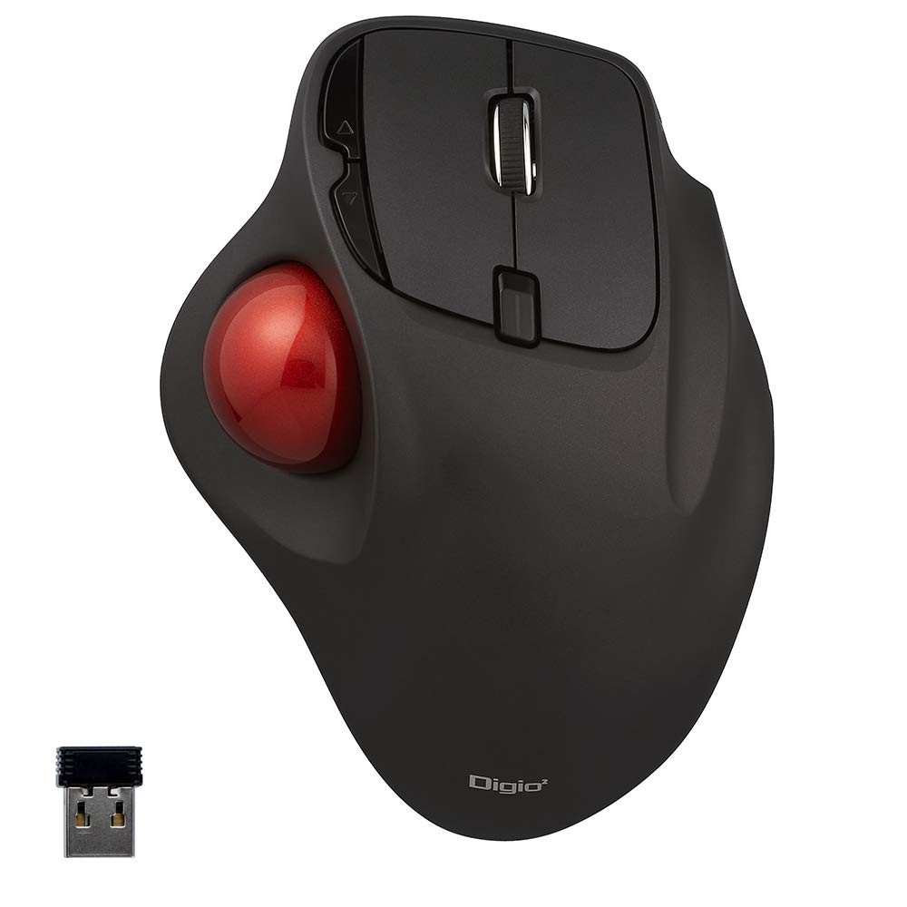 Digio2 Mouse Wireless Trackball 5 Button Optical Black