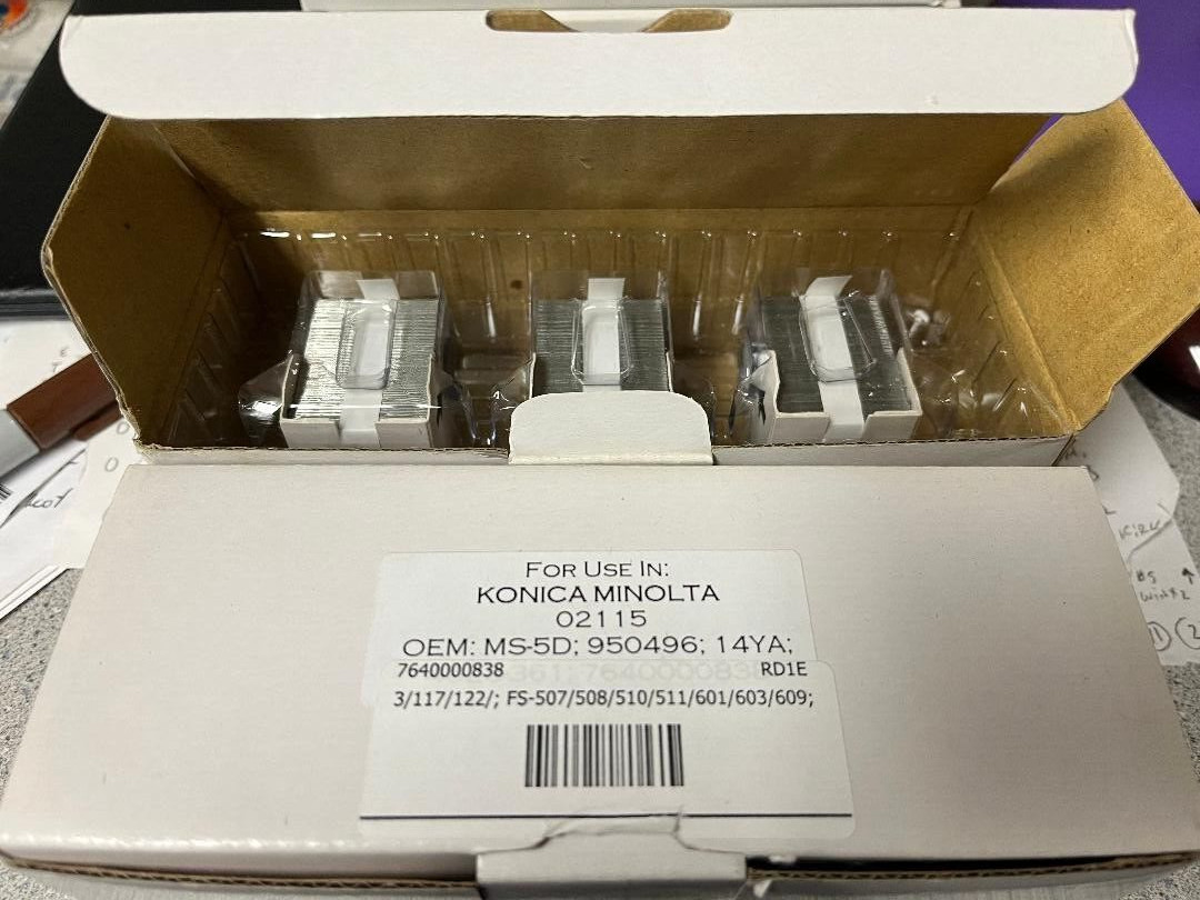 Konica Minolta Staple Cartridge 3/Pack 14YA 14 YA 7640000838 OEM MS-5D 950496