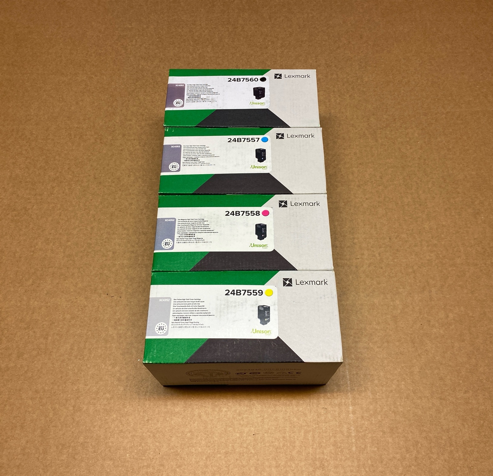 Genuine Original Lexmark Full  Toner  Set XC4352 24B7560 /57 /58/ 59 4352