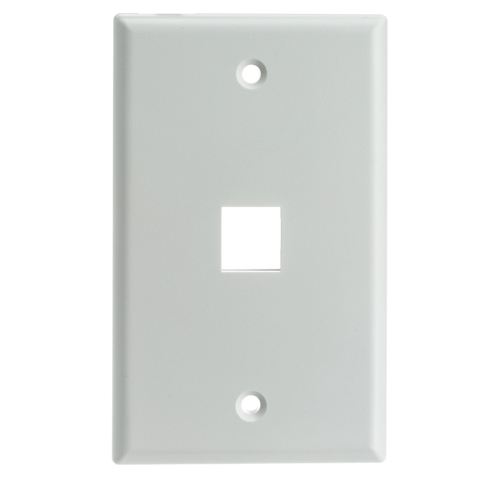 (5-PACK) Keystone Wall Plate, White, 1 Port, Single Gang - Part # 301-1K-W. NIB.