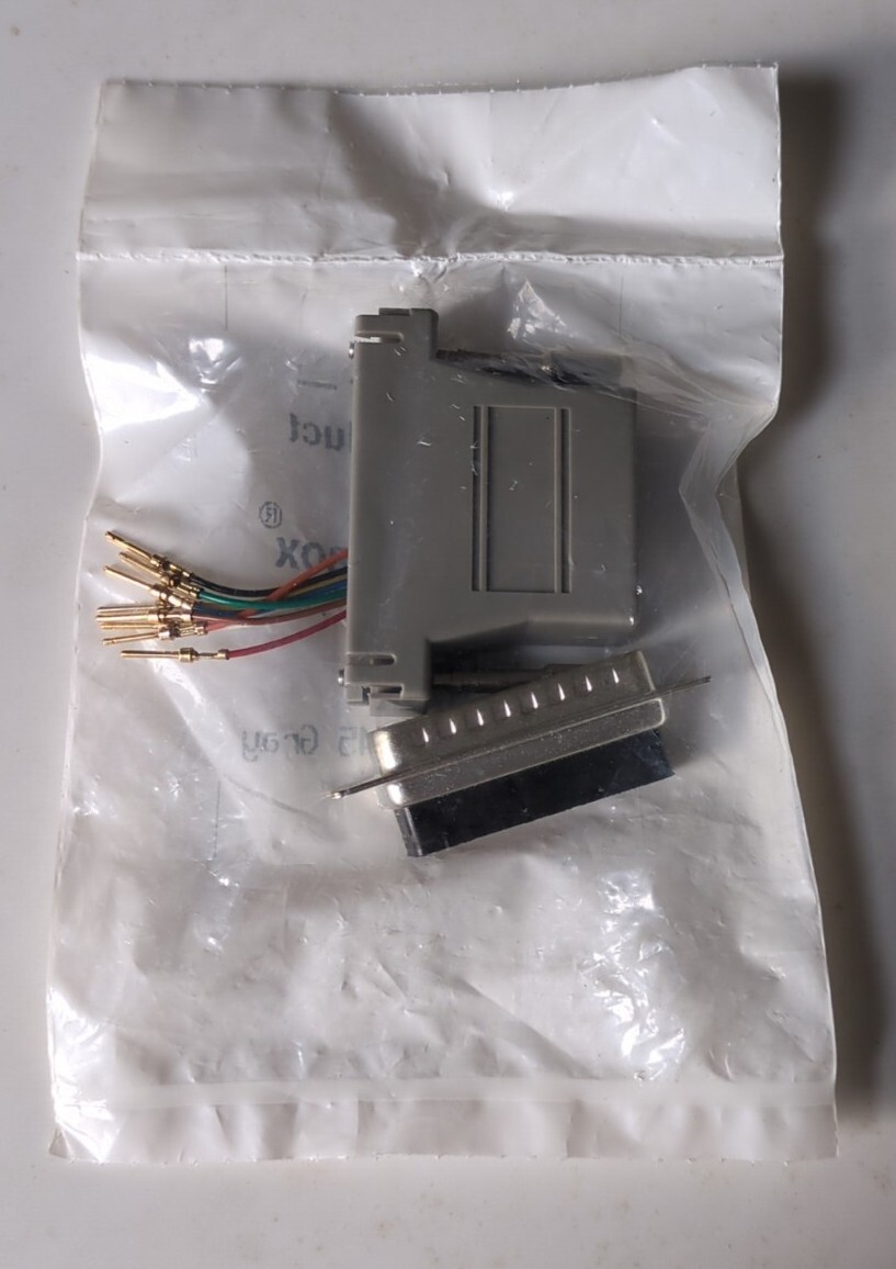 DB25M to RJ45 Modular Adapter Make your Own Gold Pins Network to Comm Beige NEW