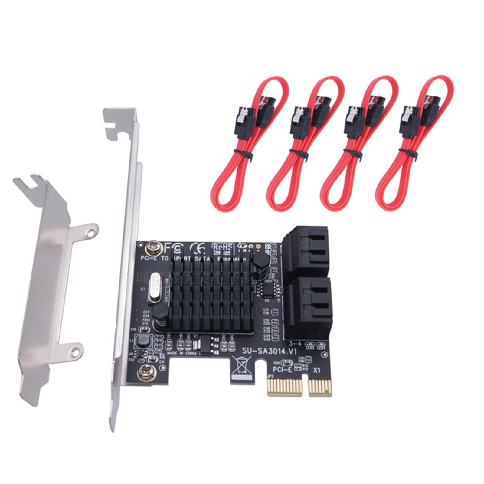 PCI-E PCI Express to 6G SATA3.0 4-Port SATAIII Expansion Controller Card Adapter