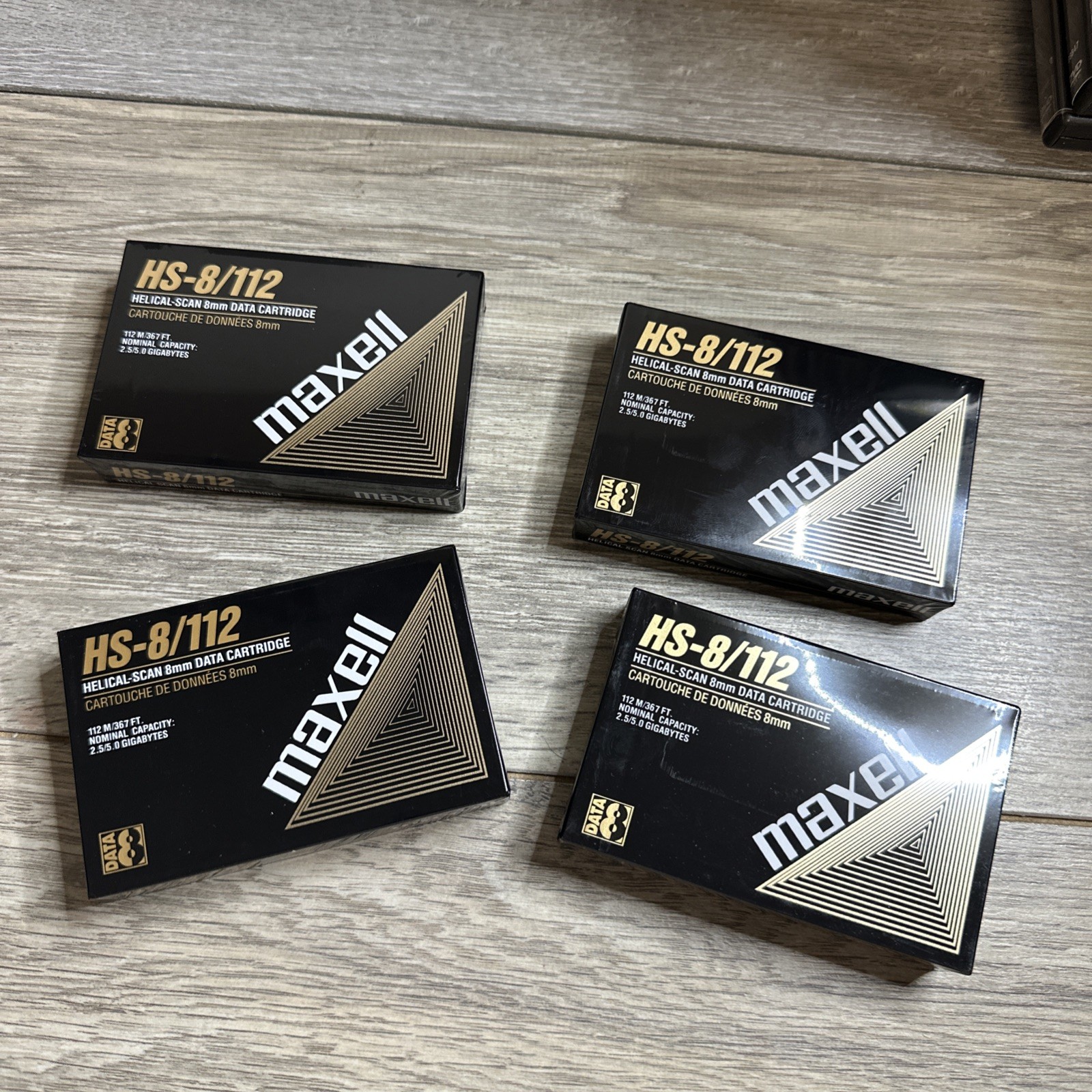 Maxell HS-8/112 Helical-Scan 8mm Data Cartridges - NEW Lot Of 4
