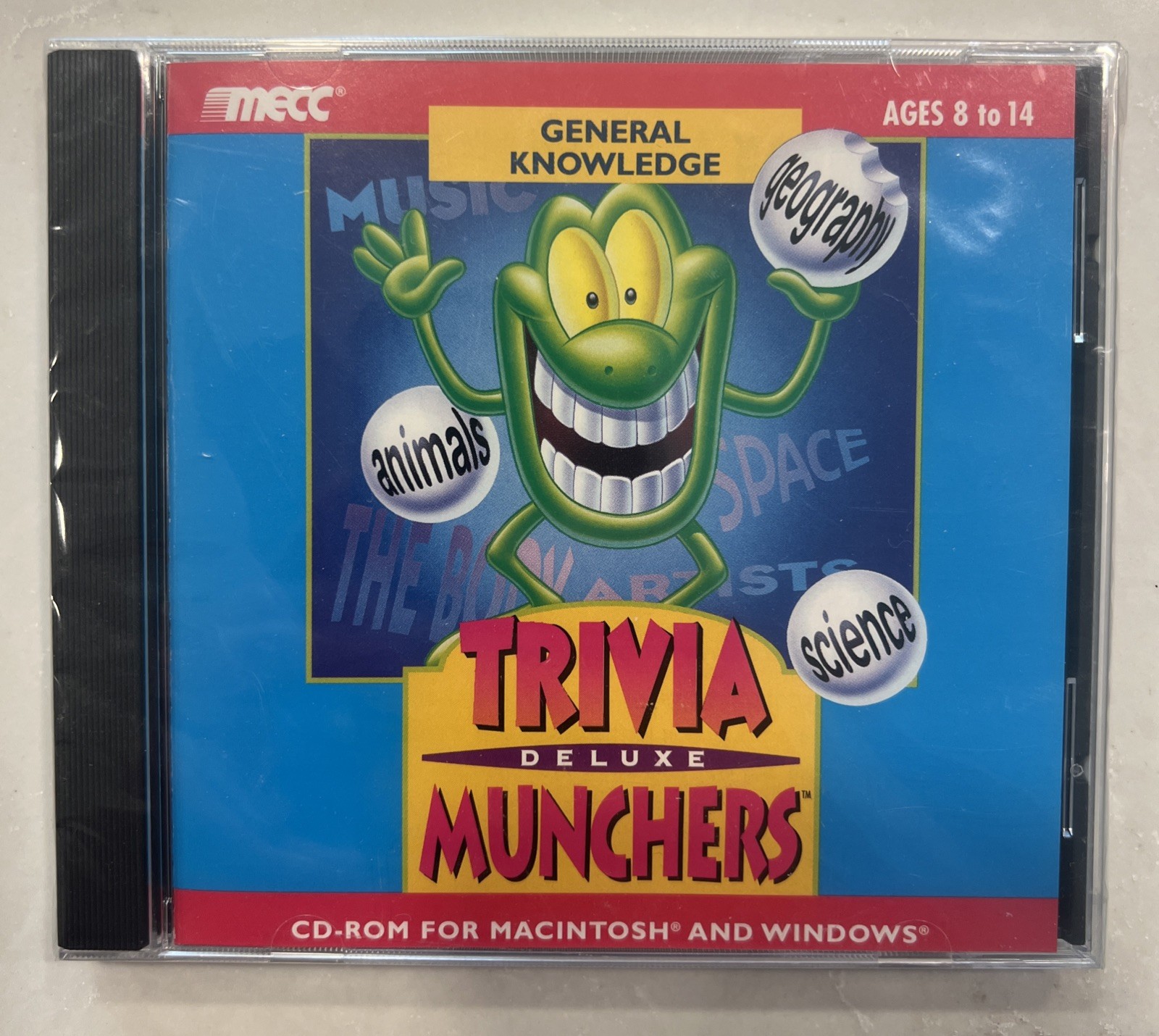 VTG mecc TRIVIA MUNCHERS DELUXE General Knowledge CD-ROM Mac Windows 8-14 New