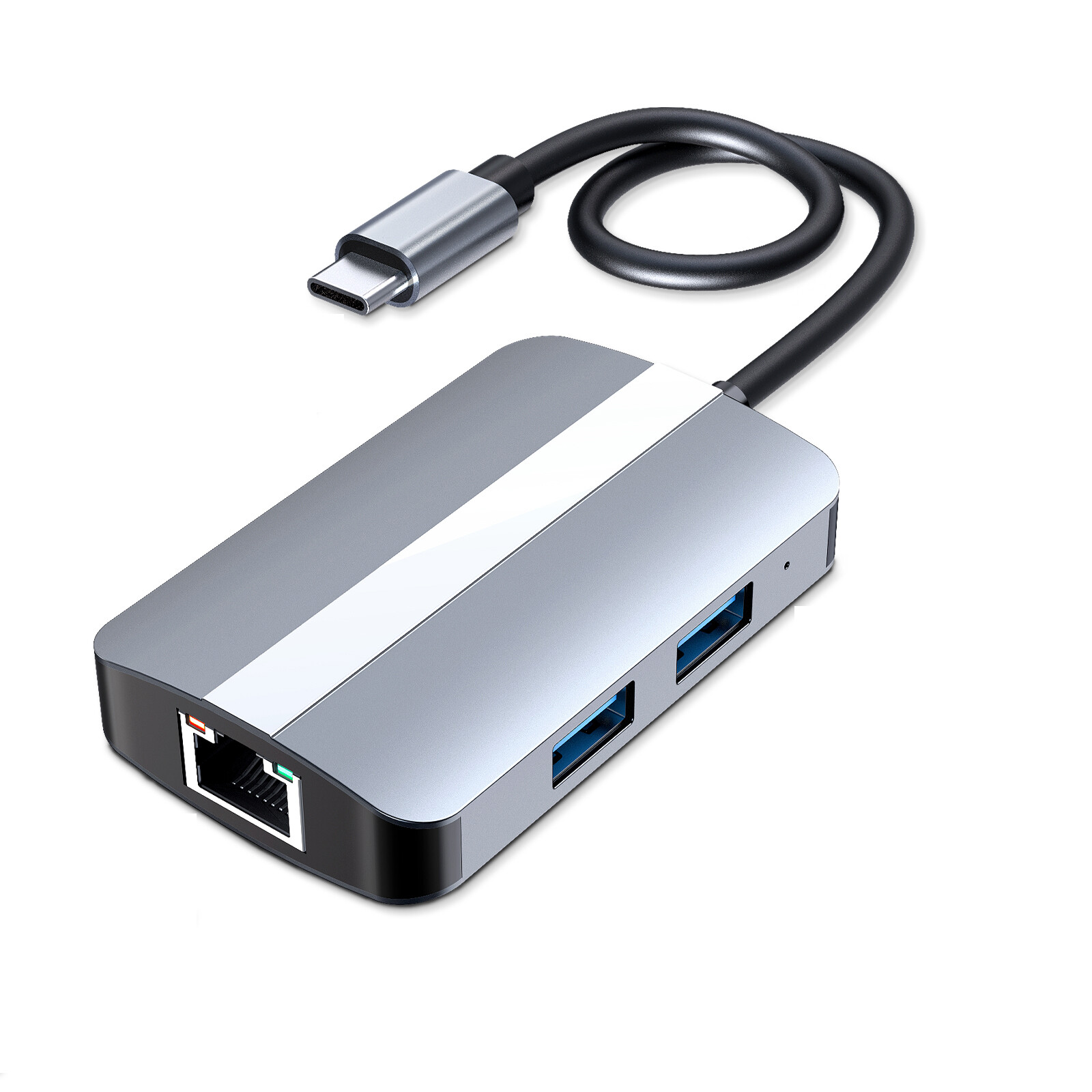 CAMVATE USB C Hub Multiport Adapter w/SD/TF Card Reader& RJ45 100Mbps fr MacBook