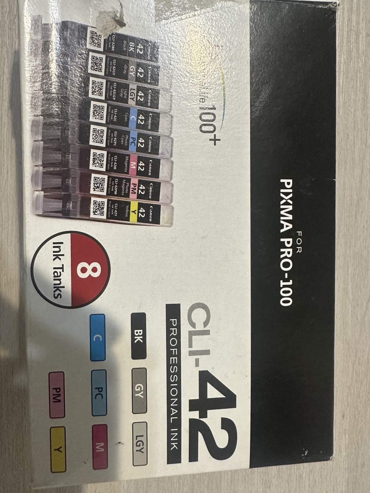Canon CLI-42 Ink Cartridges for PIXMA PRO-100 Black Gray Cyan Set of 8