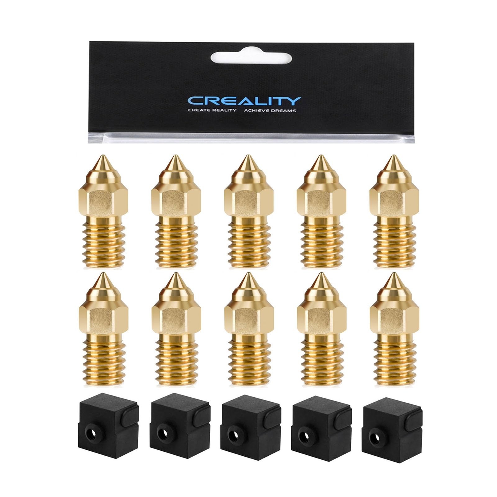 Creality Ender 3 V3 SE Nozzle Kit,10Pcs 0.4mm Brass Nozzles, 5Pcs Silicone...