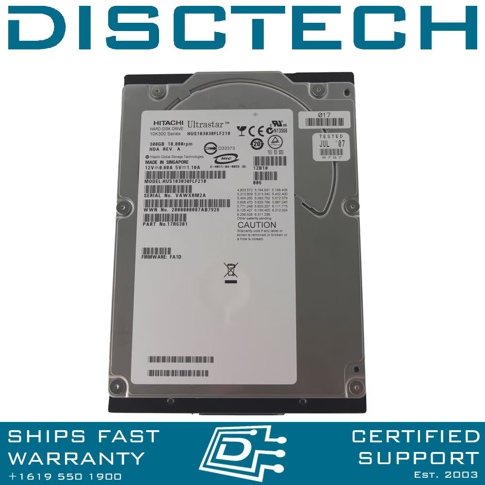 IBM / Hitachi Fibre / Fiber Channel Hard Drive 17R6381