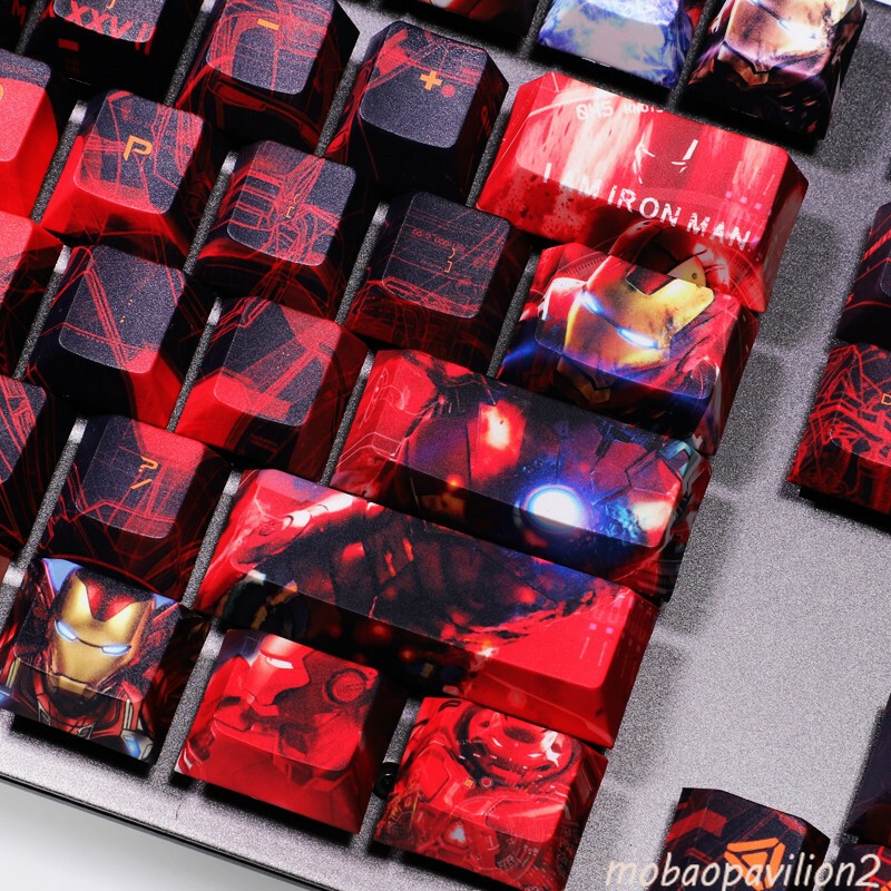 108 New Keys Marvel Iron Man PBT Keycap Set for Mechanical Keyboard Fast Ship