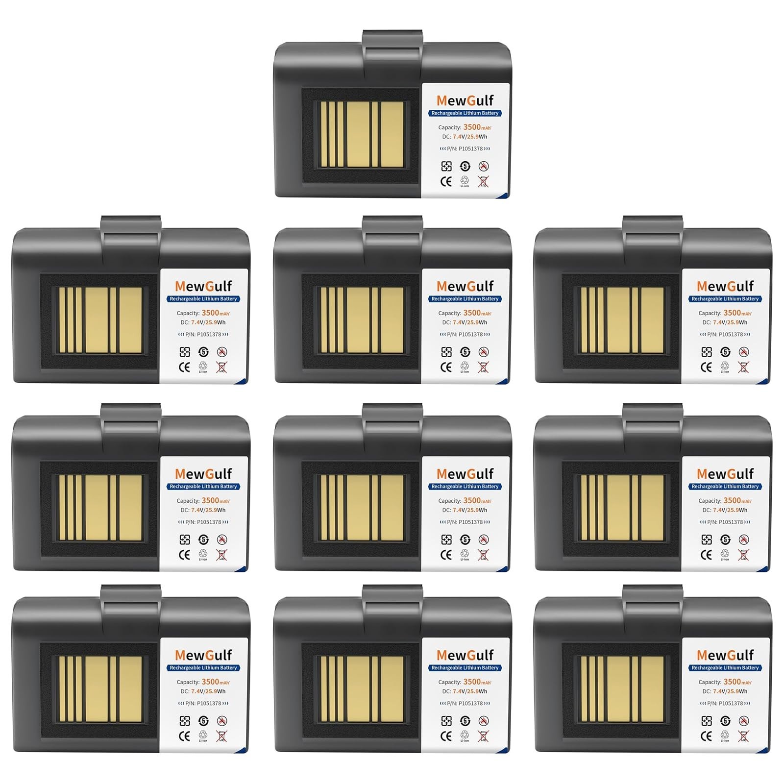 10 Pack 3500mAh ZQ520 ZQ620 Replacement Battery for Zebra Printer ZQ520 ZQ521...