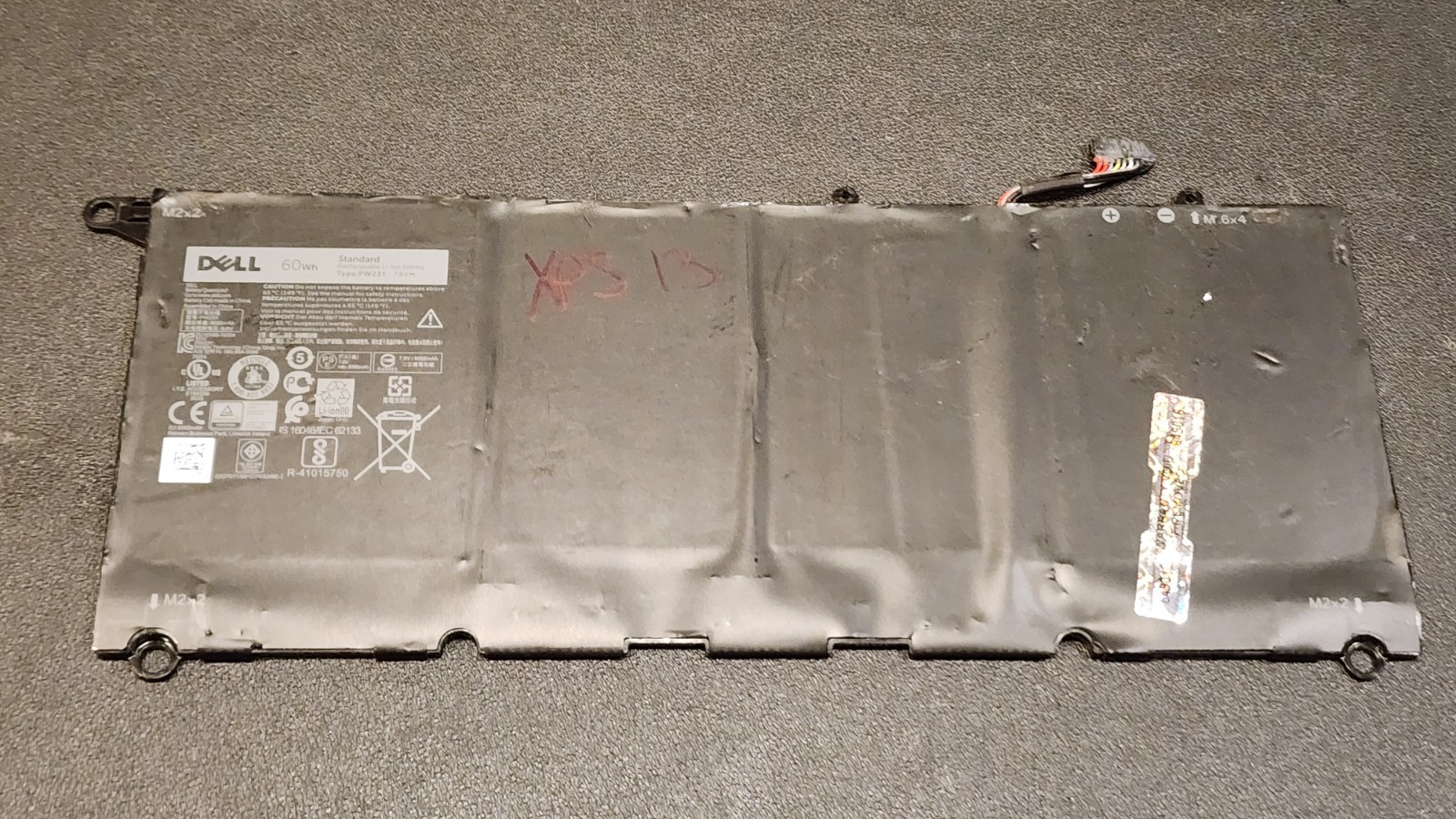Genuine OEM PW23Y Battery For Dell XPS 13 9360 D1605G 0RNP72 0TP1GT 0PW23Y 60Wh