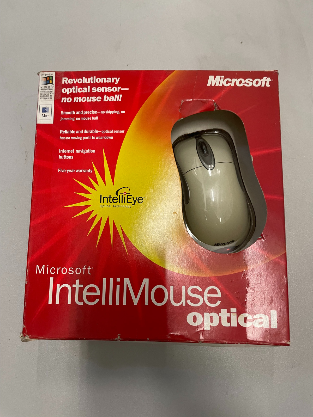 NOS Vintage Microsoft IntelliMouse Optical PS/2 USB X05-34207