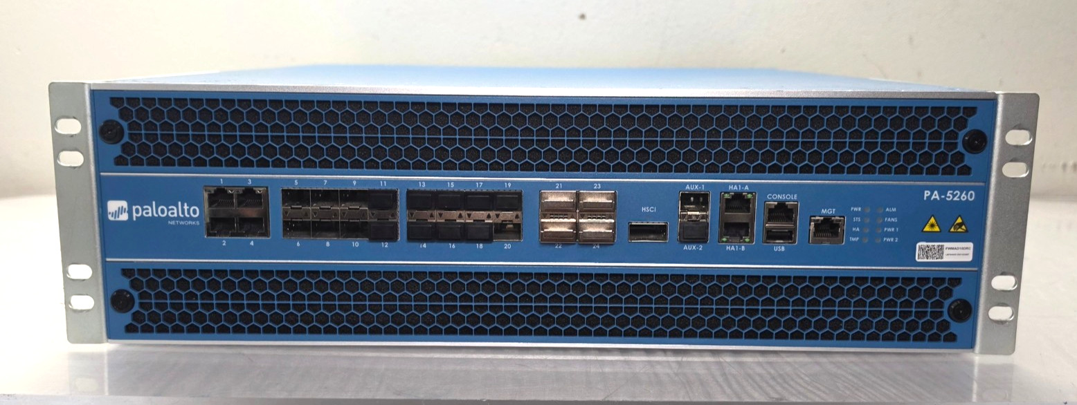 Palo Alto Networks PA-5260 Next-Gen Firewall 3U VPN App-ID Initialized Tested