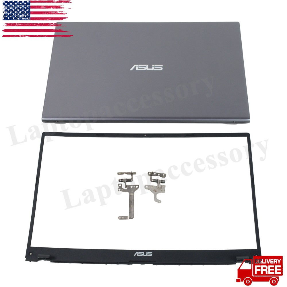 New Gray Top Back Cover+ Front Bezel+ Hinges For ASUS VivoBook X512 X512U V5000F