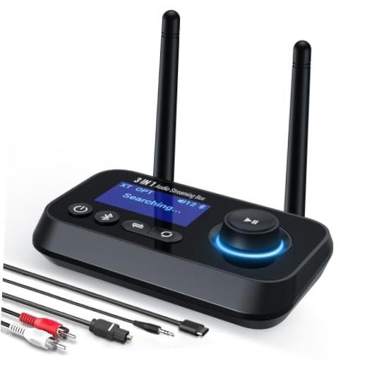3-in-1 Low Latency Bluetooth 5.3 Transmitter for TV Audio Receiver Adapter for